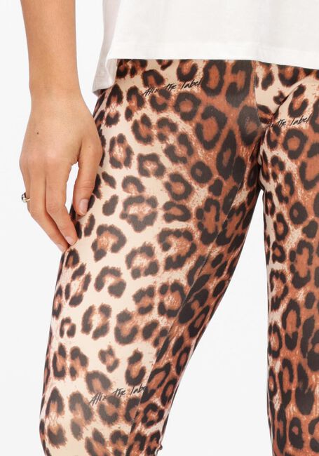 Bruine ALIX THE LABEL Broeken LADIES KNITTED LEOPARD LEGGING - large