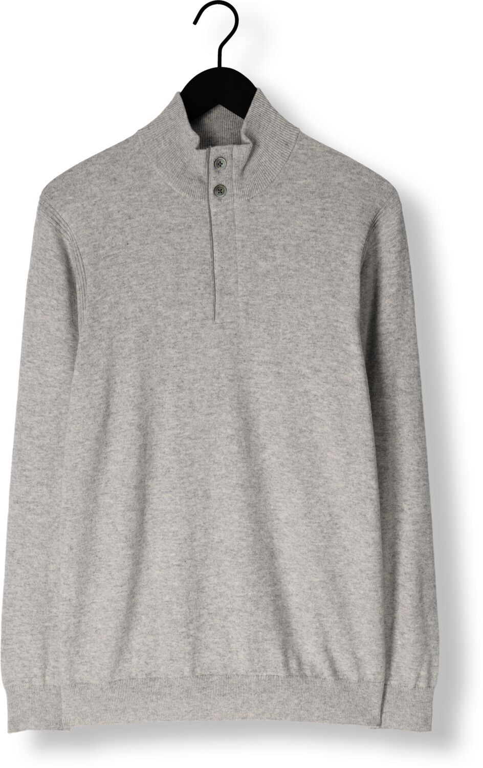 PROFUOMO Heren Truien & Vesten Pullover Half Zip Button Grijs
