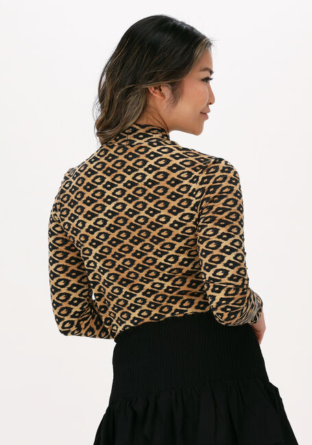 Bruine SCOTCH & SODA Top PRINTED LONG SLEEVED MOCK NECK - large