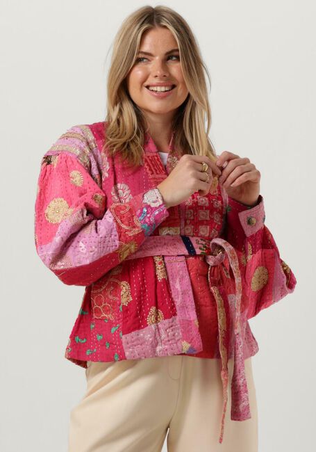 Roze SISSEL EDELBO Kimono AURORA EMBROIDERY PATCHWORK JACKET - large