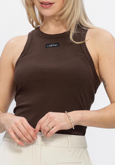 Bruine HAUTE L'AMITI&Eacute; Top RIB BADGE TANK - large
