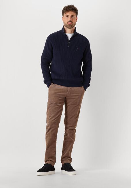 Blauwe TOMMY HILFIGER Trui PIMA ORG CTN CASH STRUCTURE ZIP MOCK - large