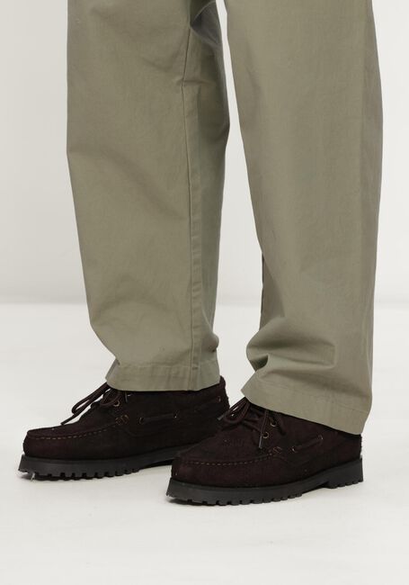 Bruine LES DEUX Veterschoenen HAIRY SUEDE BOATSHOE - large