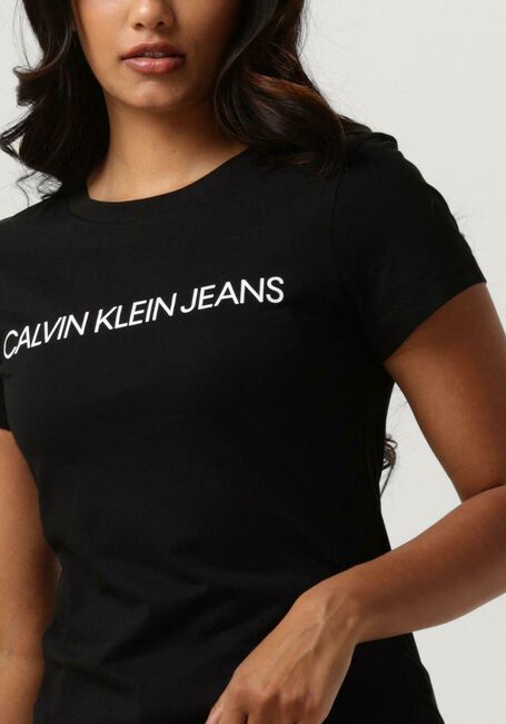 Zwarte CALVIN KLEIN T-shirt CORE INSTIT LOGO SLIM FIT TEE - large