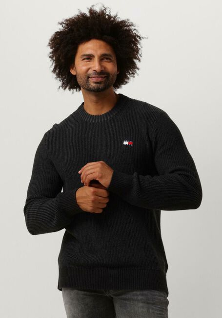 Zwarte TOMMY JEANS Trui TJM REG TONAL XS BADGE SWEATER - large