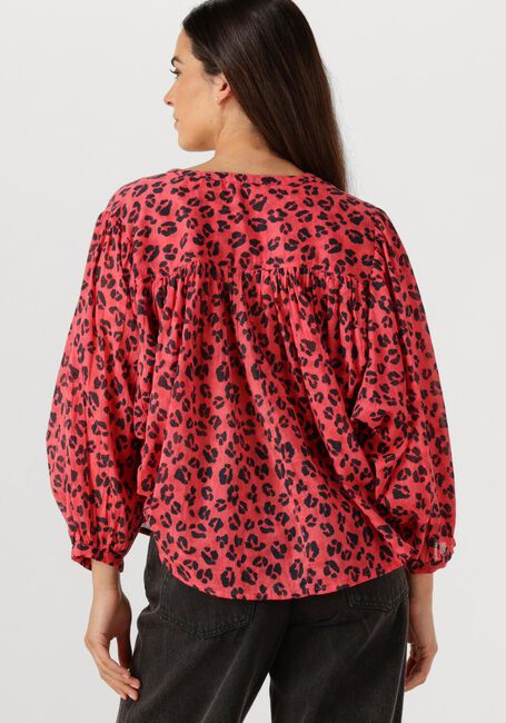 Rode BY-BAR Blouses BECKY RED CHEETAH BLOUSE - large