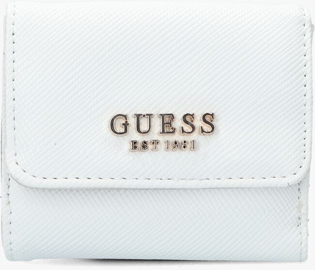 Witte GUESS LAUREL SLG CARD & COIN PURSE Portemonnee - large