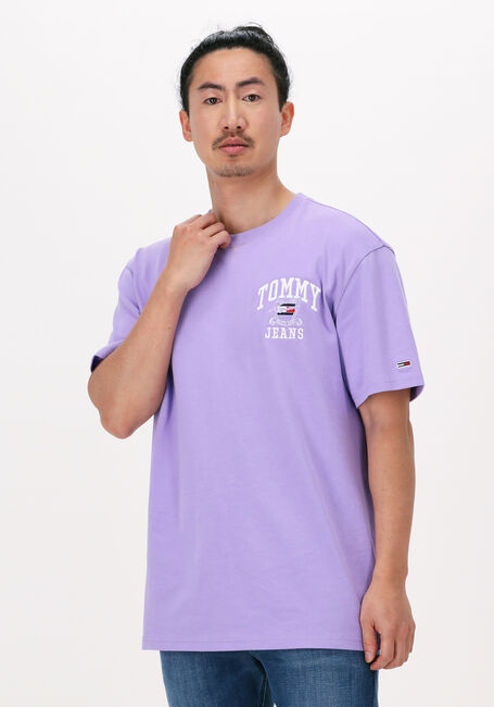 Paarse TOMMY JEANS T-shirt TJM HOMESPUN COLLEGE TEE - large