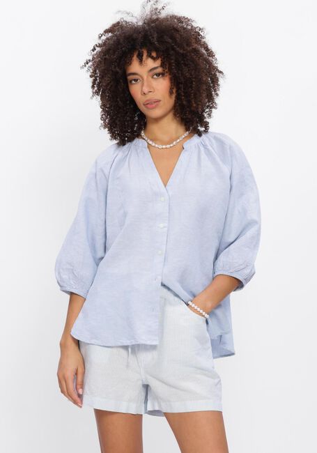 Blauwe SELECTED WOMEN Blouses SLFCLEO-ALBERTA LINEN BLEND SHIRT - large
