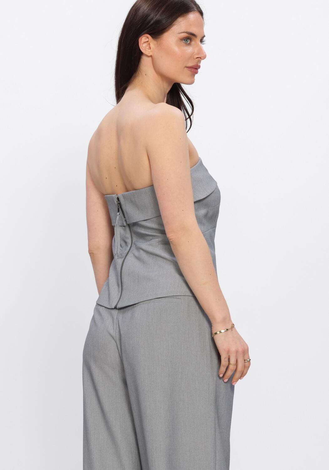 Lichtgrijze MY ESSENTIAL WARDROBE Top MWHANNA CORSAGE - large