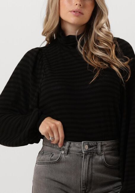 Zwarte BY-BAR Tops & T-shirts JOJO ROLL MELANGE STRIPE TOP - large