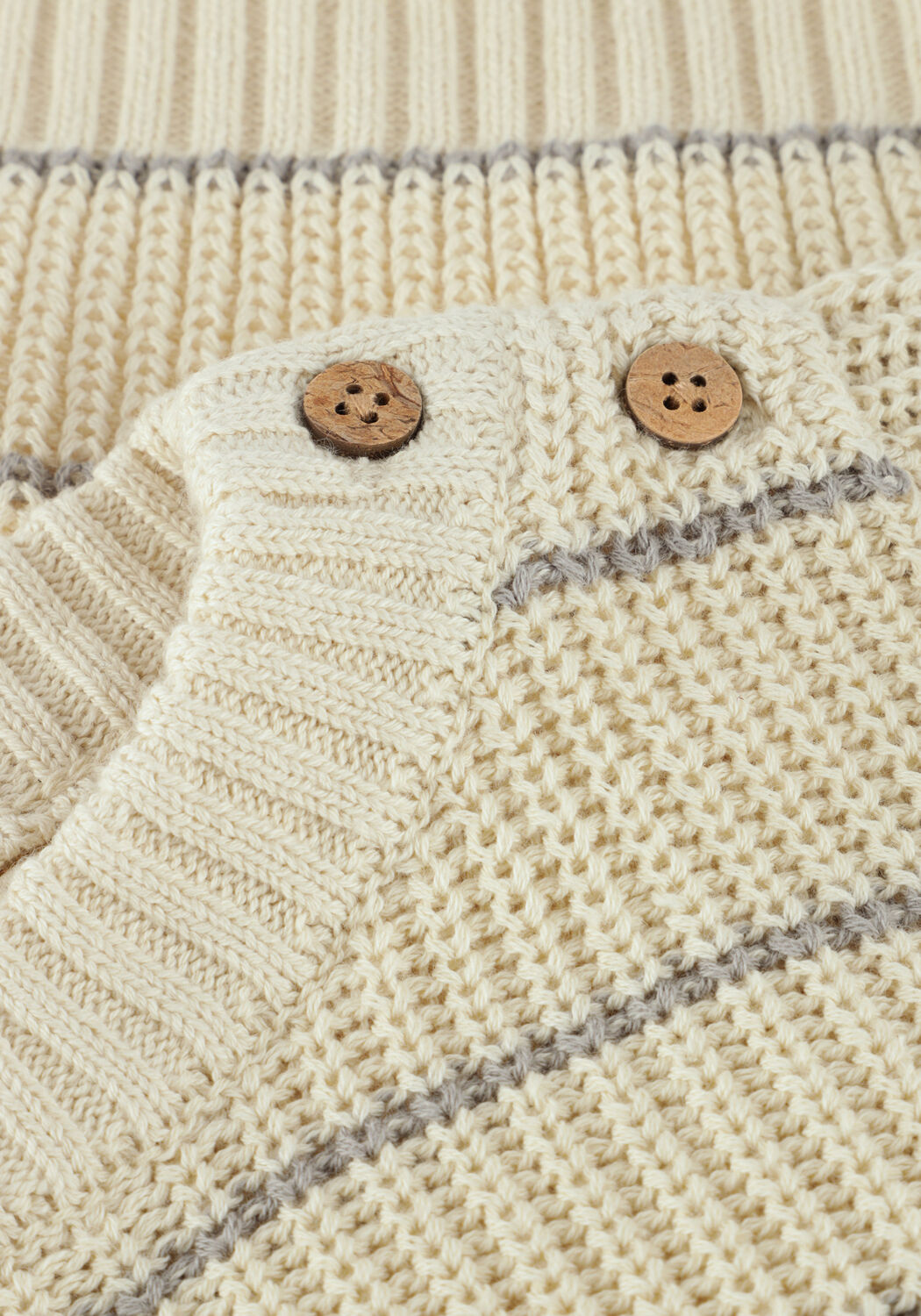 Ecru LIL' ATELIER Trui NBMELEN LS KNIT STRIPE LIL - large