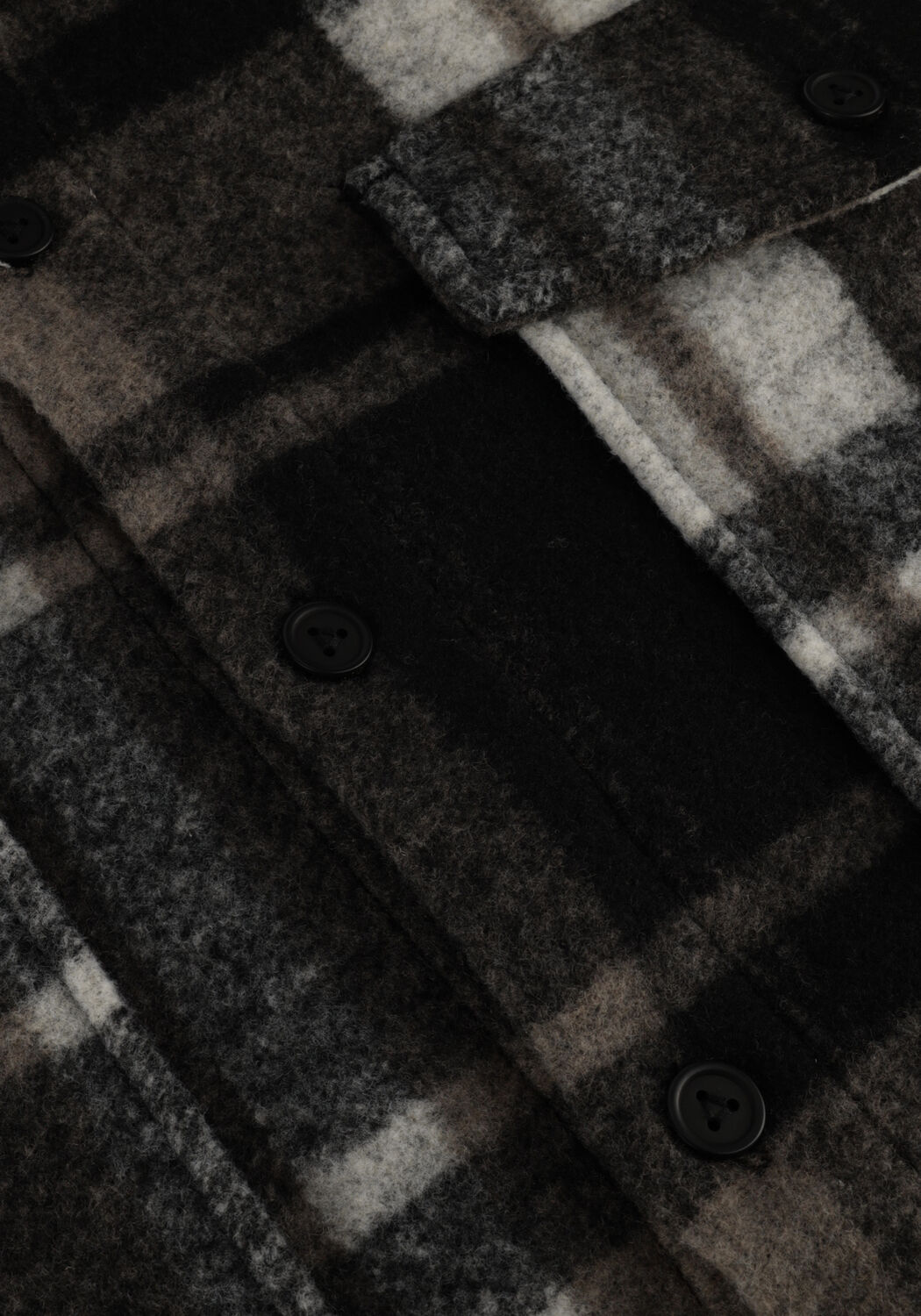 Zwarte PUREWHITE Overshirt CHECK WOOL LOOK SHIRT - large