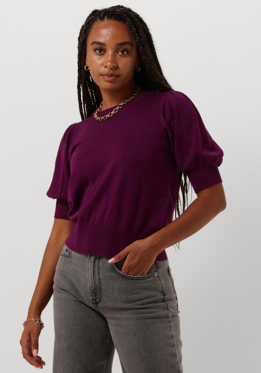 MINUS Dames Tops & T-shirts Liva Knit Tee Paars