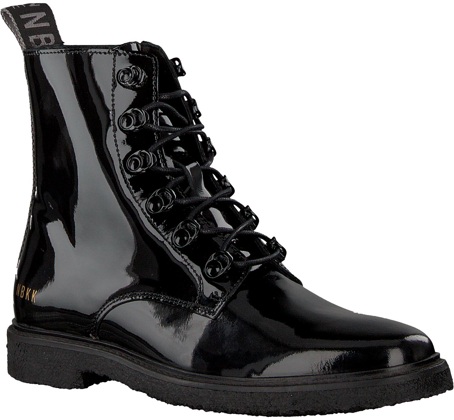 Zwarte NUBIKK Veterboot LILOU ROCK PATENT | Omoda Nubikk lakleren veterboots Lilou Rock zwart | wehkamp
