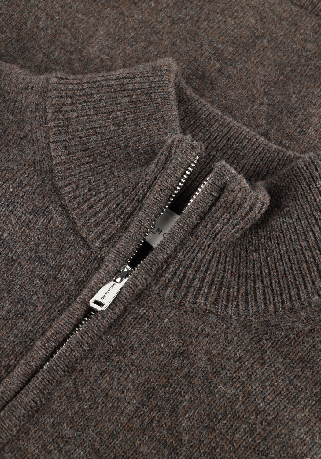 Grijze PROFUOMO Trui PULLOVER HALF ZIP WOOL BLEND - large