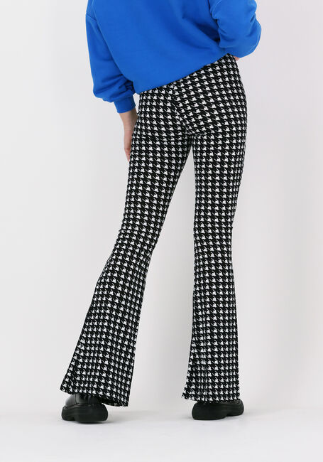 Zwarte COLOURFUL REBEL Flared broek DARCY DOGTOOTH SLIT FLARE - large