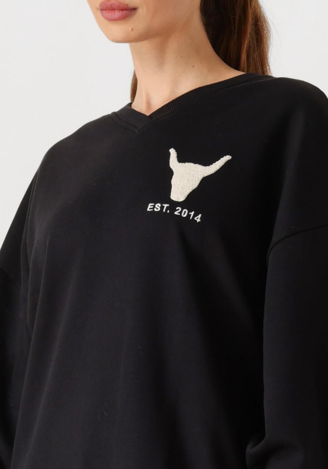 ALIX THE LABEL Dames Truien & Vesten Ladies Knitted The Label Sweater Zwart