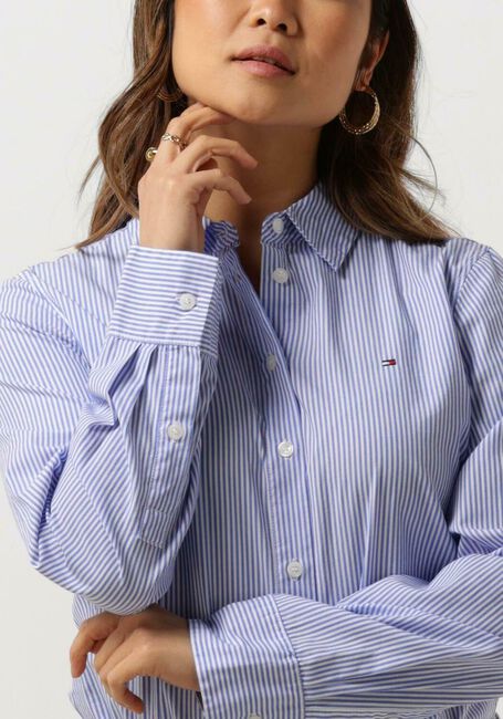 Lichtblauwe TOMMY HILFIGER Blouses ESSENTIAL STP REGULAR SHIRT - large