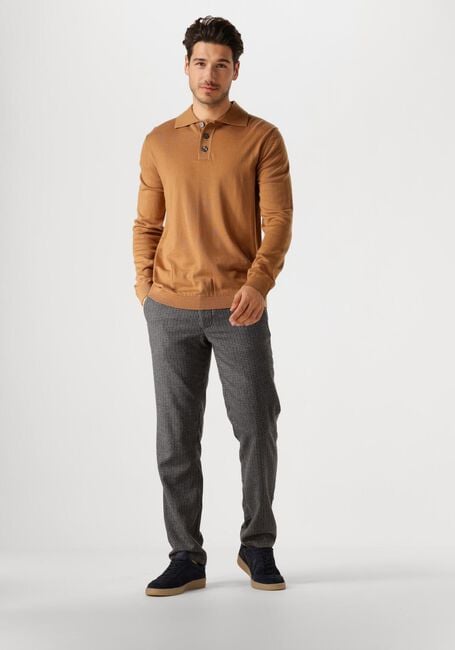 Camel SELECTED HOMME Trui SLHTRAY LS KNIT MERINO POLO - large