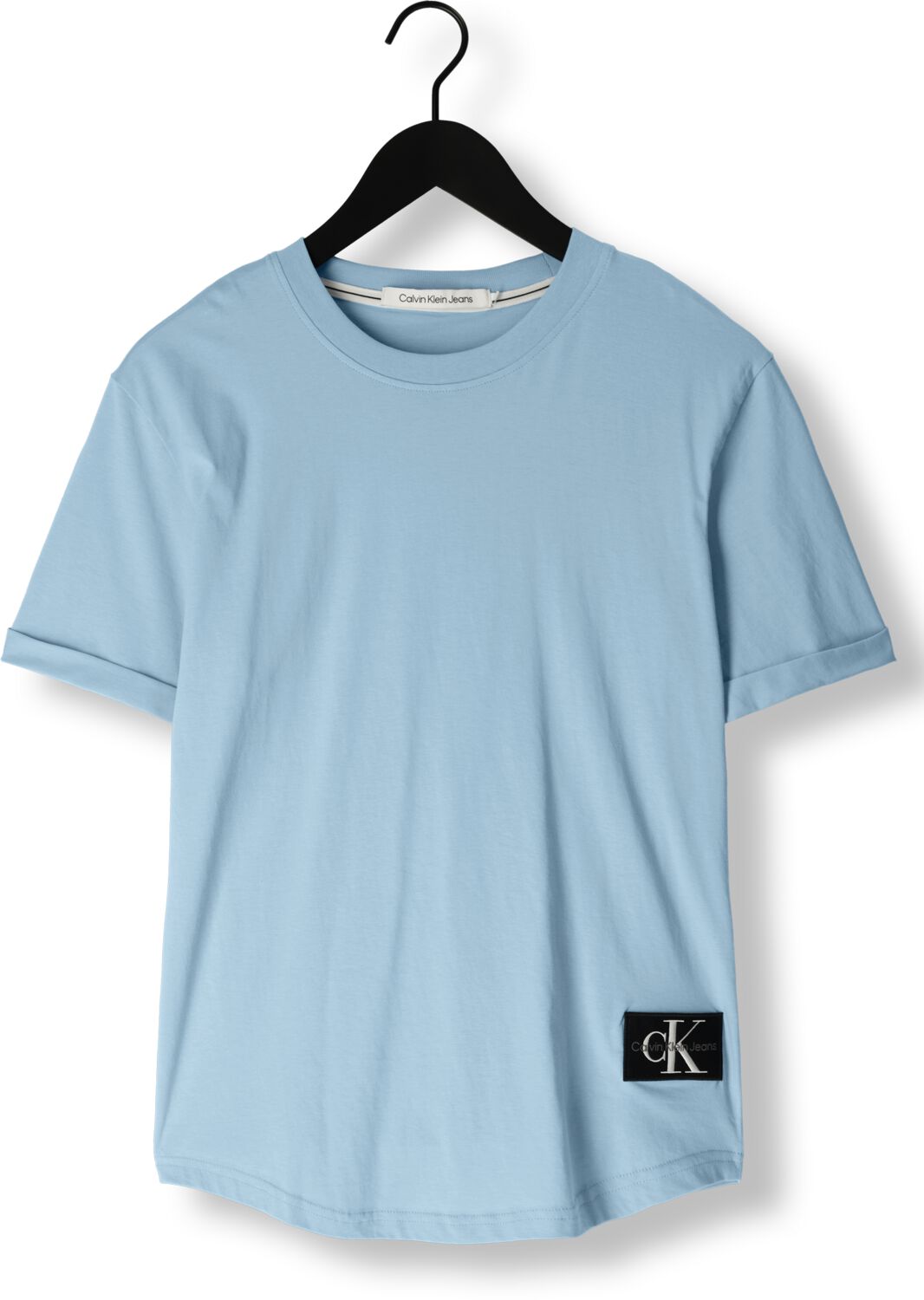 CALVIN KLEIN Heren Polo's & T-shirts Badge Turn Up Sleeve Lichtblauw