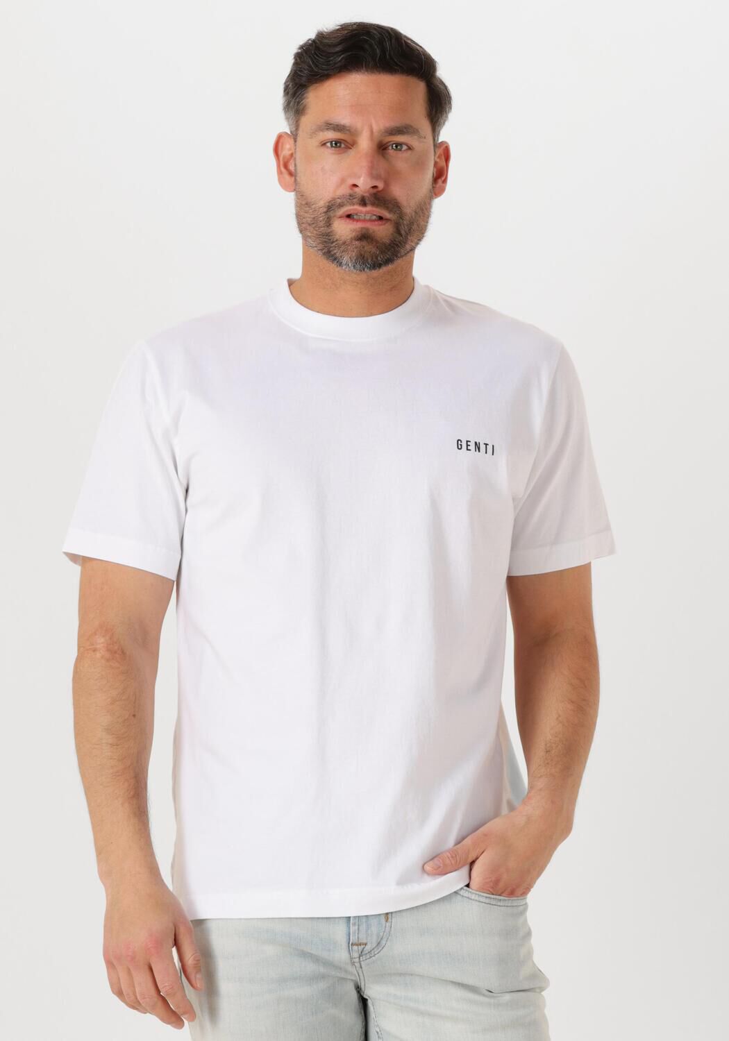 GENTI Heren Polo's & T-shirts T-shirt Ss J2040-1223 Wit