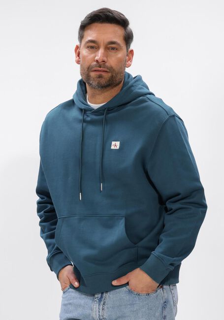 Blauwe CALVIN KLEIN Sweater LS 350TERRY EY WHSL BADGE HOODIE - large