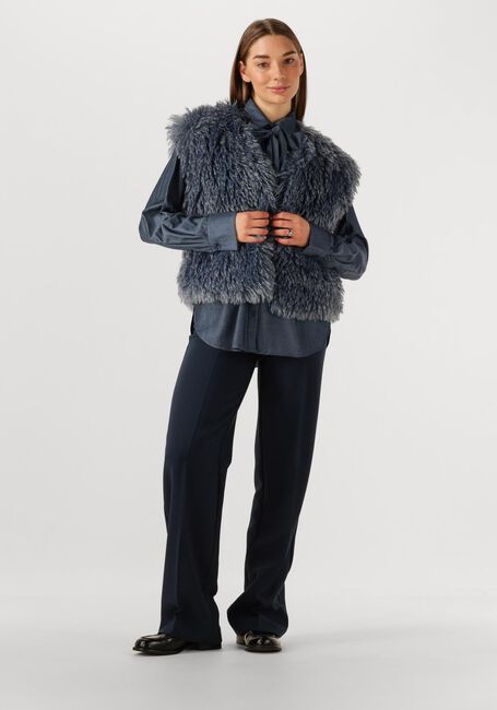 Donkergrijze JANSEN AMSTERDAM Gilet DALI GILET FF 276 FAKE FUR - large