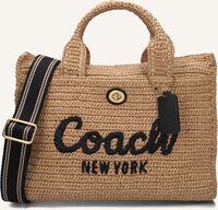 Beige COACH Handtas STRAW CARGO TOTE - medium