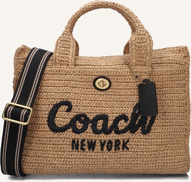 Beige COACH Handtas STRAW CARGO TOTE Beige COACH Handtas STRAW CARGO TOTE - large