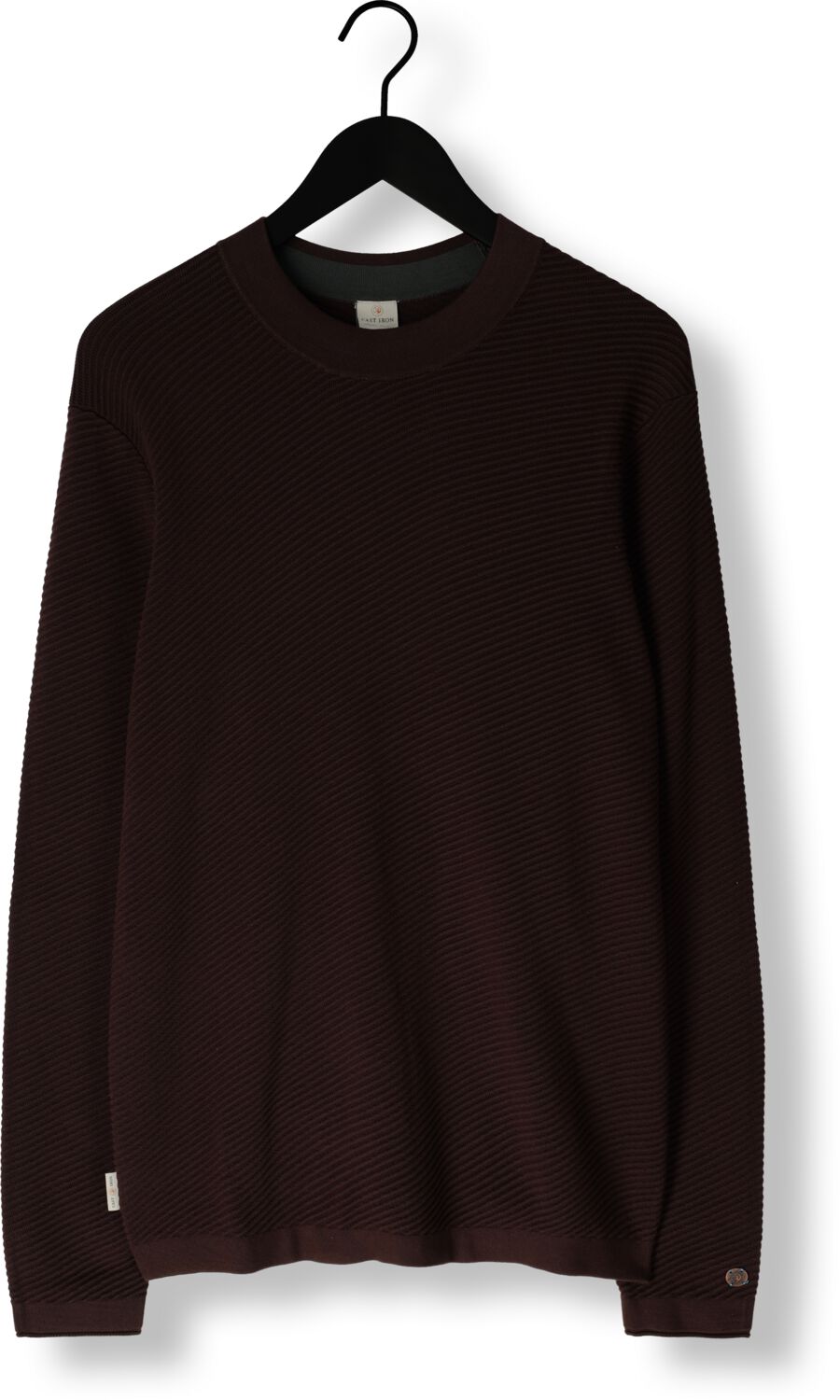 CAST IRON Heren Truien & Vesten Mock Neck Cotton Modal Bruin