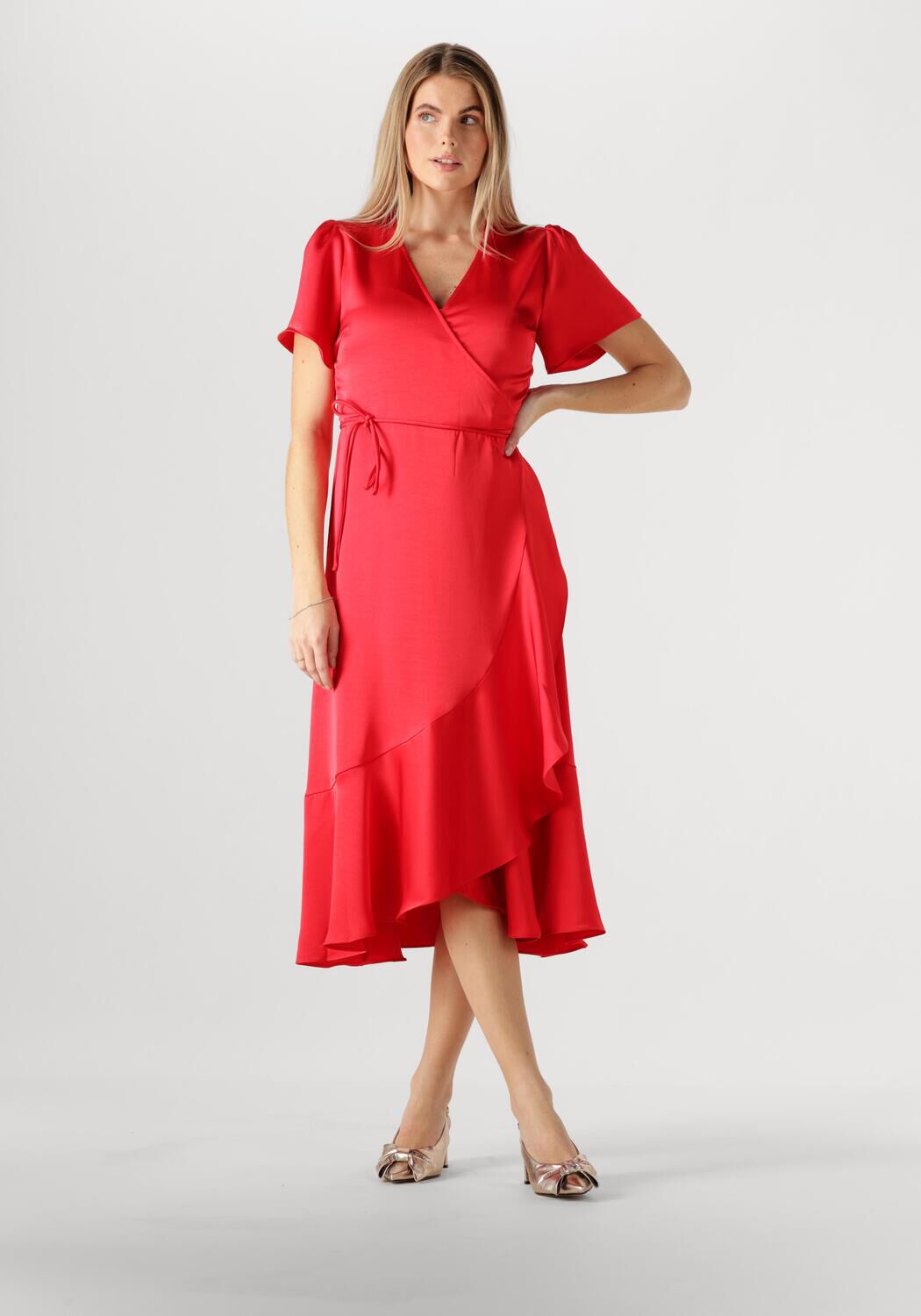 Notre-v Elegante Rode Midi Jurk Red Dames