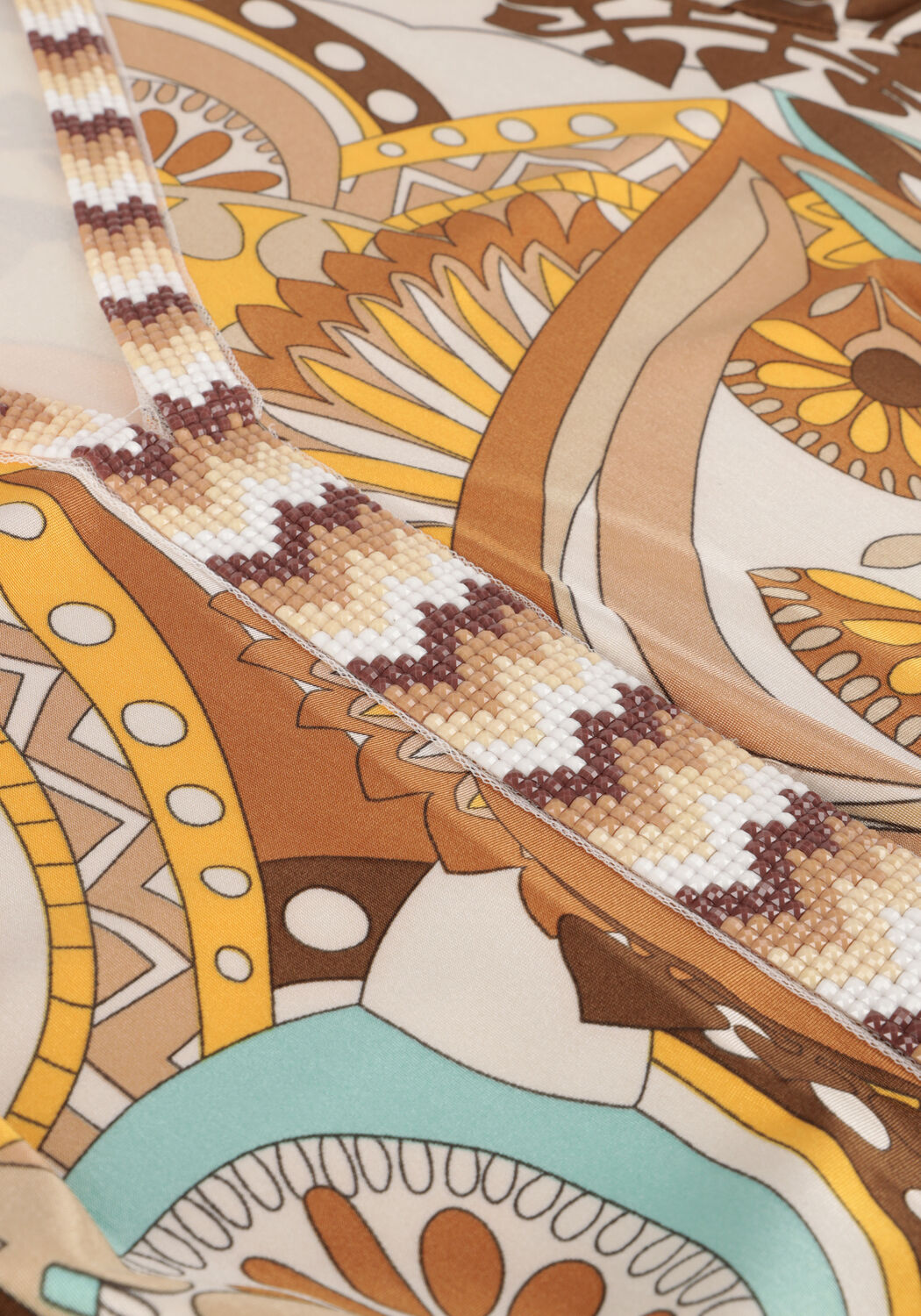 Beige ANA ALCAZAR Mini jurk TUNIC DRESS DECO - large