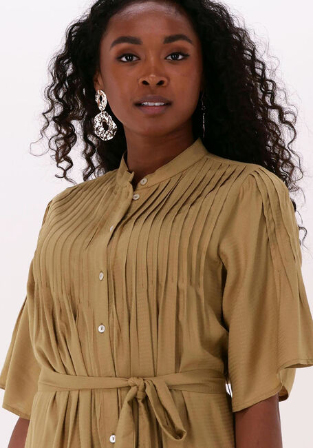 Khaki Y.A.S. Midi jurk YASKANNA 2/4 LONG SHIRT DRESS - large