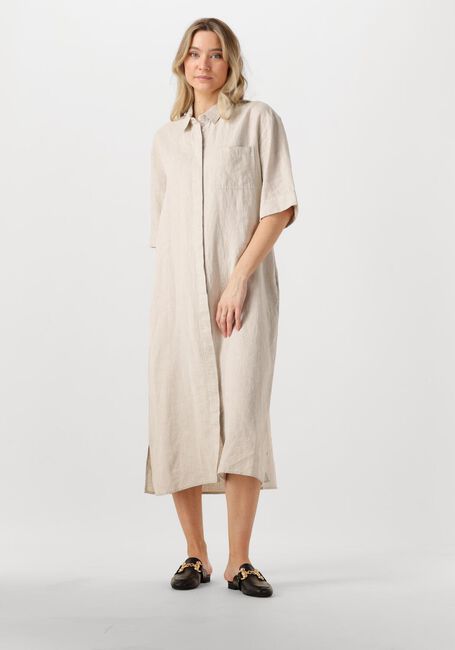 Zand BY-BAR Midi jurk BRUNO LINNEN DRESS - large