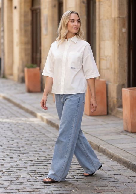 Witte ALIX THE LABEL Blouses LADIES WOVEN CLEAN POPLIN SHORTSLEEVE BLOUSE - large