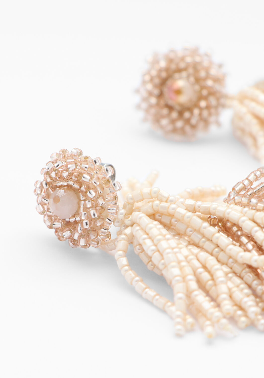 Witte PAULIE POCKET Oorbellen FRINGE FLAIR EARRINGS - large