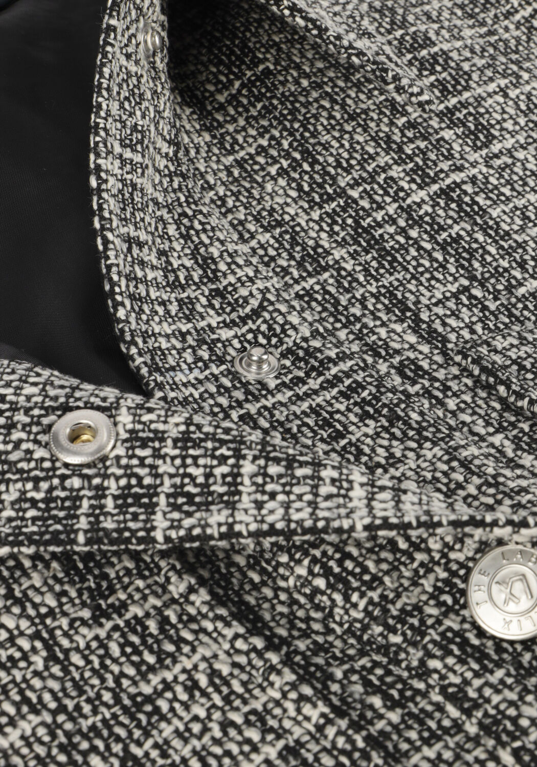 Grijze ALIX THE LABEL Jack LADIES WOVEN BOUCLE JACKET - large