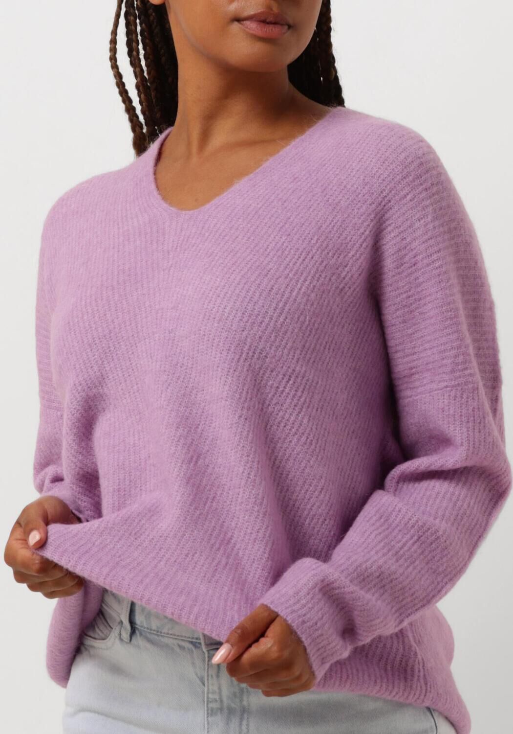 MOS MOSH Dames Truien & Vesten Thora V-neck Knit Lila