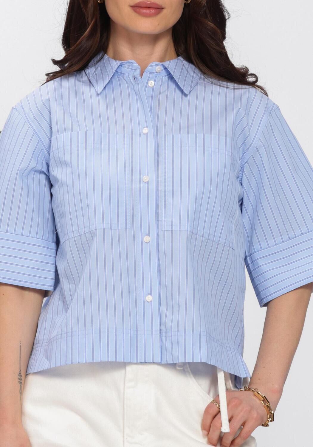 Blauwe ROUGE EDIT Blouses ROUPAIGE 2/4 SHIRT / PF - large