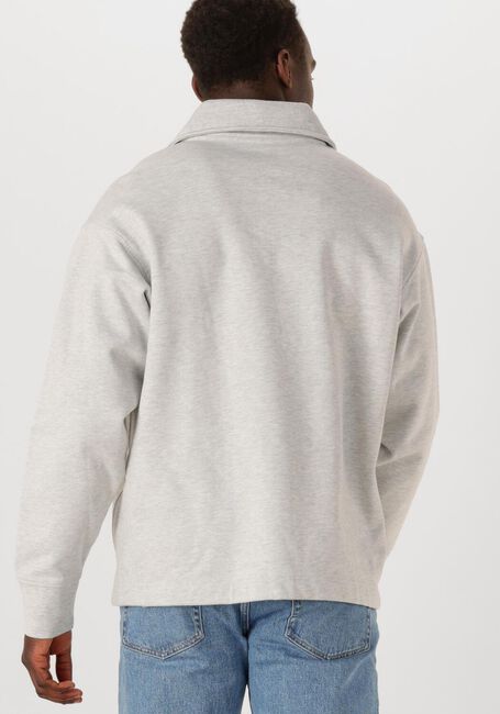 Lichtgrijze SELECTED HOMME Sweater SLHRELAXARON LS HALF ZIP SWEAT - large