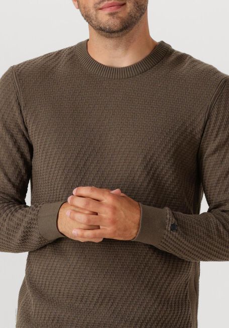 Bruine CAST IRON Trui REGULAR FIT COTTON STRETCH STRUCTURE - large