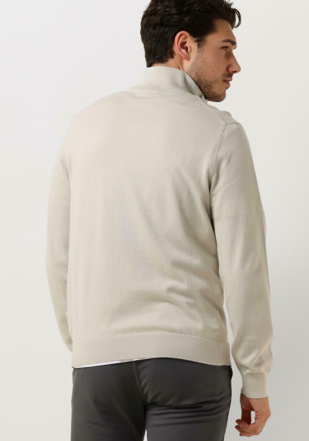 Lichtgrijze PS PAUL SMITH Trui MENS SWEATER ZIP NECK ZEB BAD Omoda