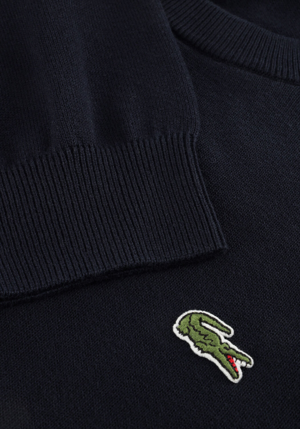 Donkerblauwe LACOSTE Trui REGULAR FIT CREW NECK SWEATER - large