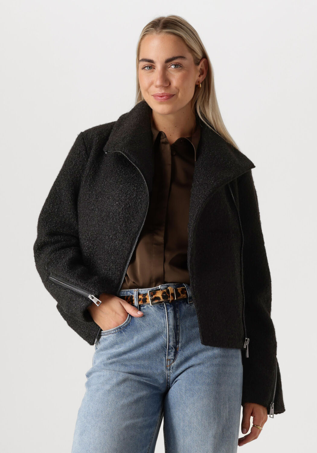 ANOTHER LABEL Dames Jassen Juliet Biker Jacket Zwart