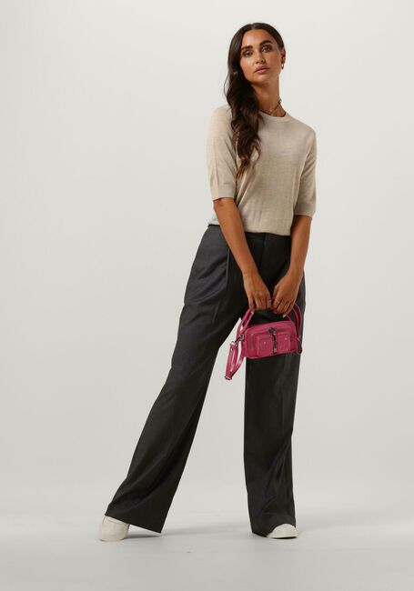 Grijze SCOTCH & SODA Wijde broek ROSE PLEATED HIGH-RISE WIDE LEG PANT - large