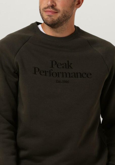 Donkergroene PEAK PERFORMANCE Trui M ORIGINAL CREW - large