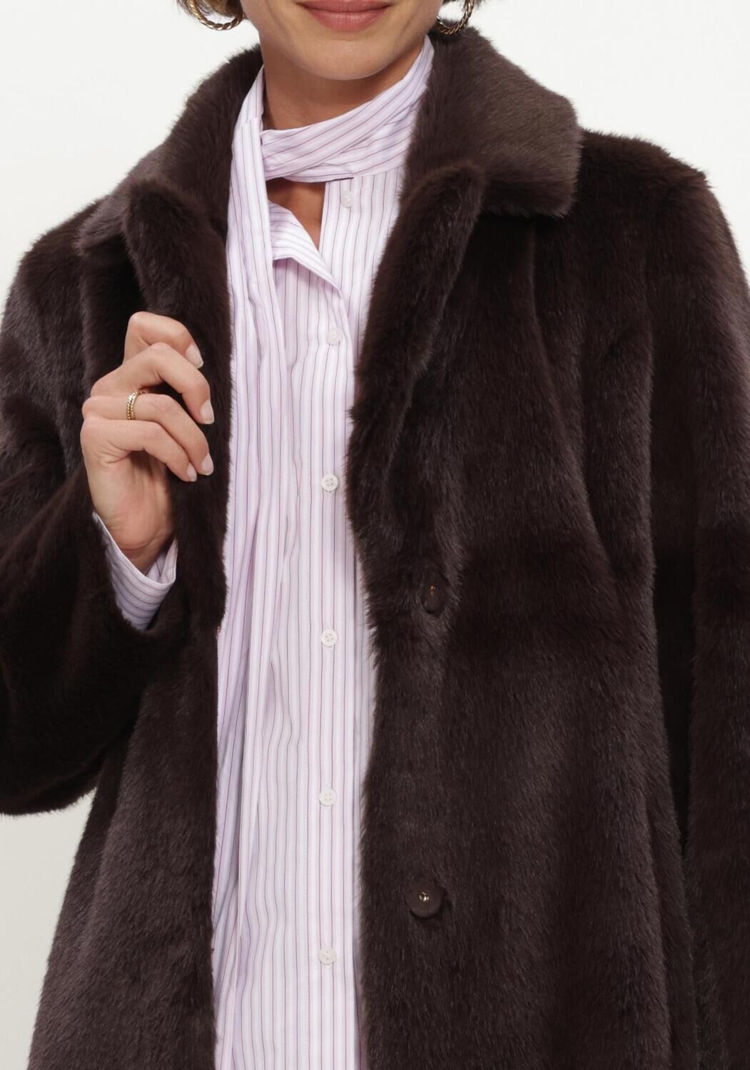 Bruine BEAUMONT Faux fur jas COBY COAT - large