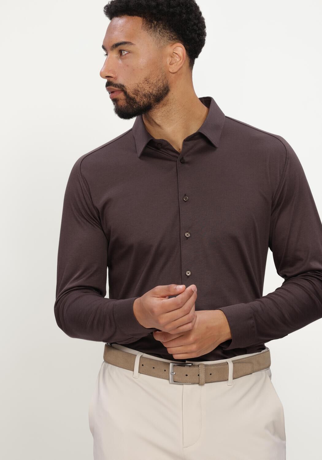 Bruine DESOTO Casual overhemd CASUAL KENT - large