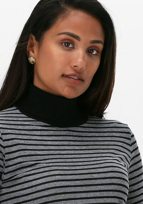 Zwarte MOS MOSH Top CASIO LS-STRIPE ROLLNECK - large